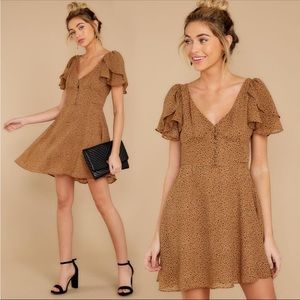 Brown and Black Spotted Dress. Size Large. Brand Storia